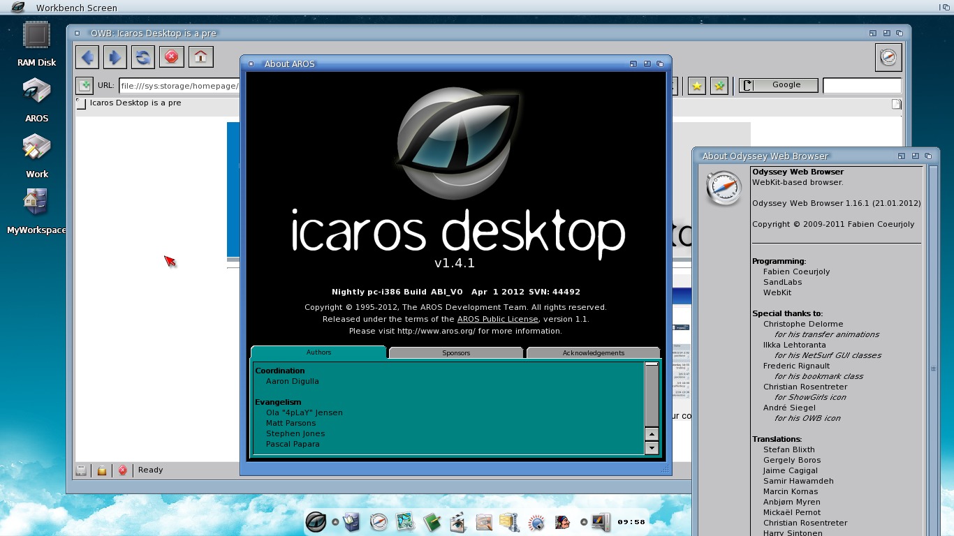 Скриншот AROS Icaros 1.4.1